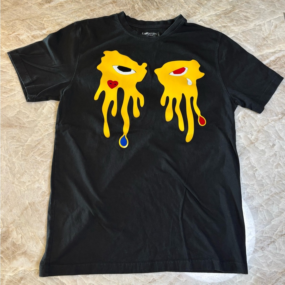 Roku Studio Dripping Eyes Tear Drop Black Yellow Premium Shirt Men’s L